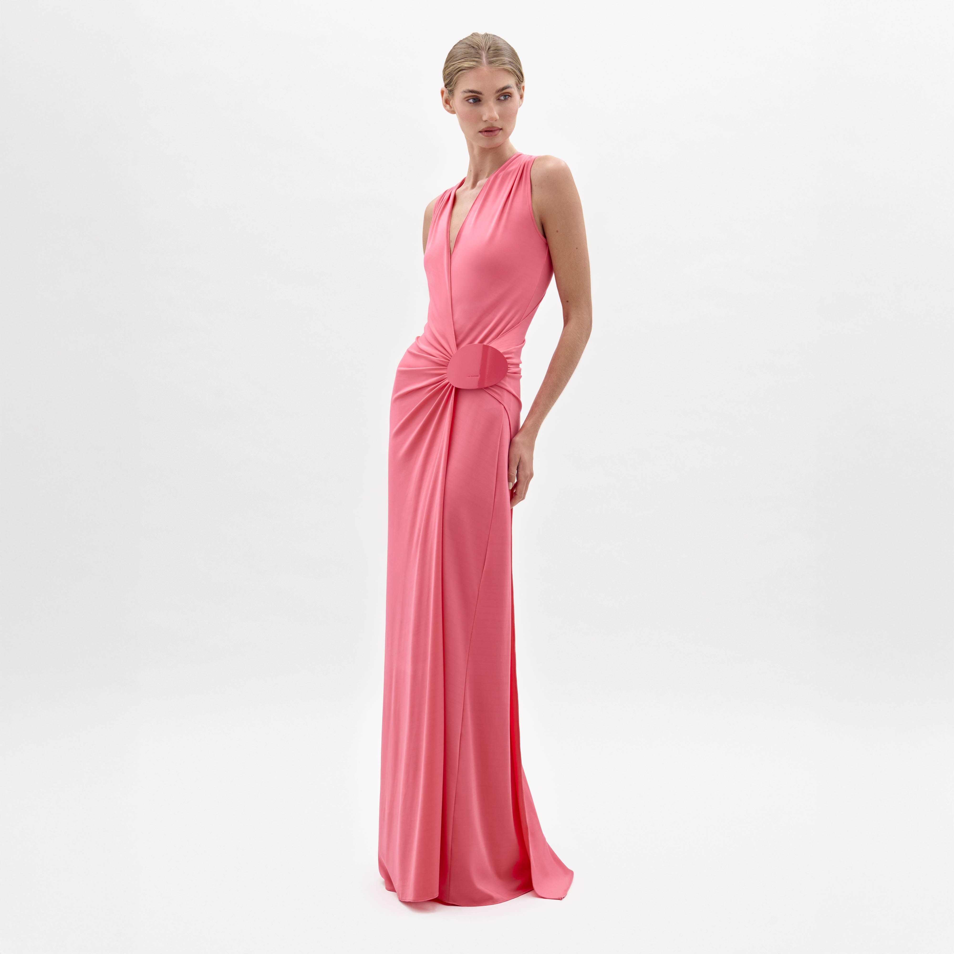 silvia tcherassi pink dress SILVIA TCHERASSI Exclusive Sherry Floral Stretch-silk Maxi Dress L