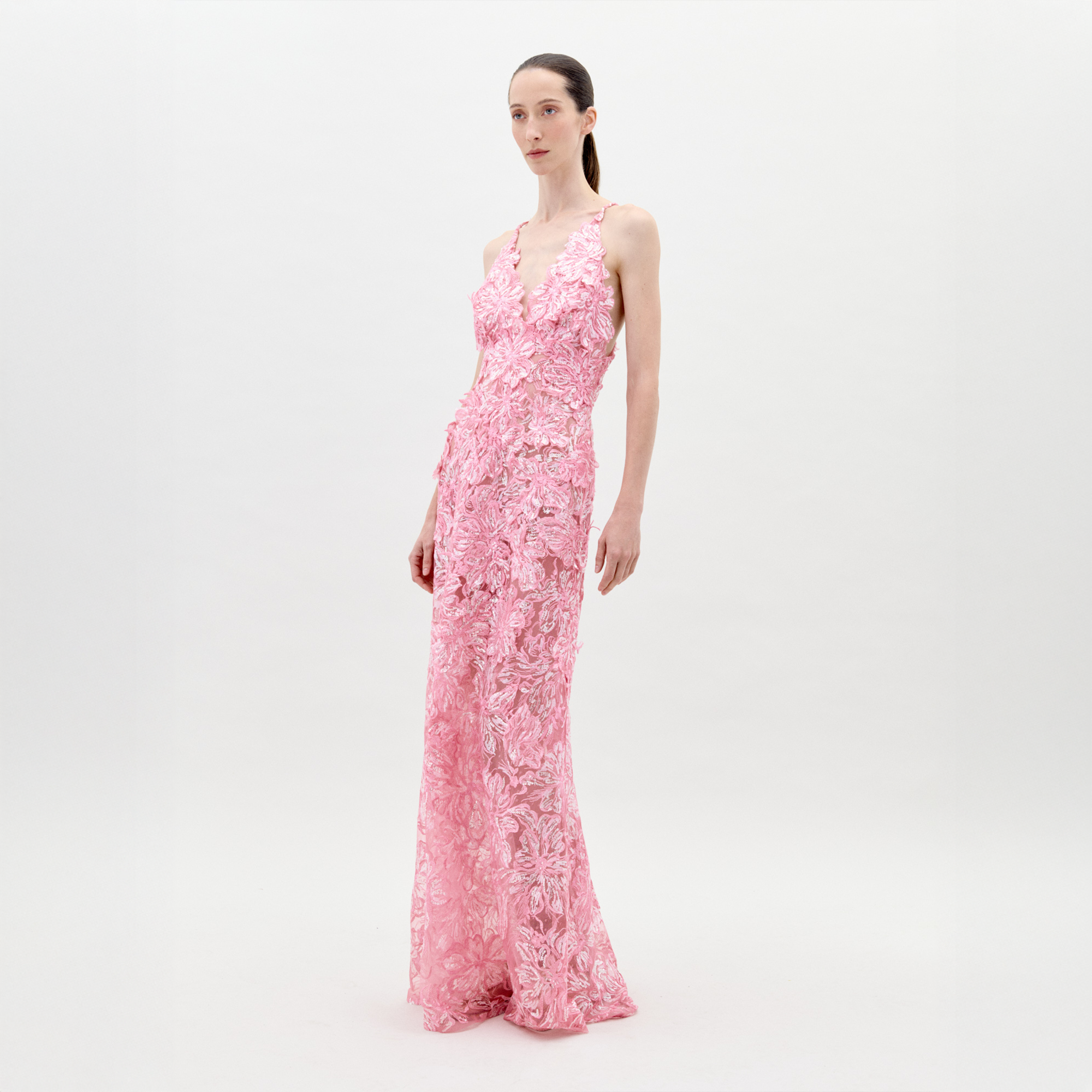 silvia tcherassi pink dress SILVIA TCHERASSI Exclusive Sherry Floral Stretch-silk Maxi Dress L