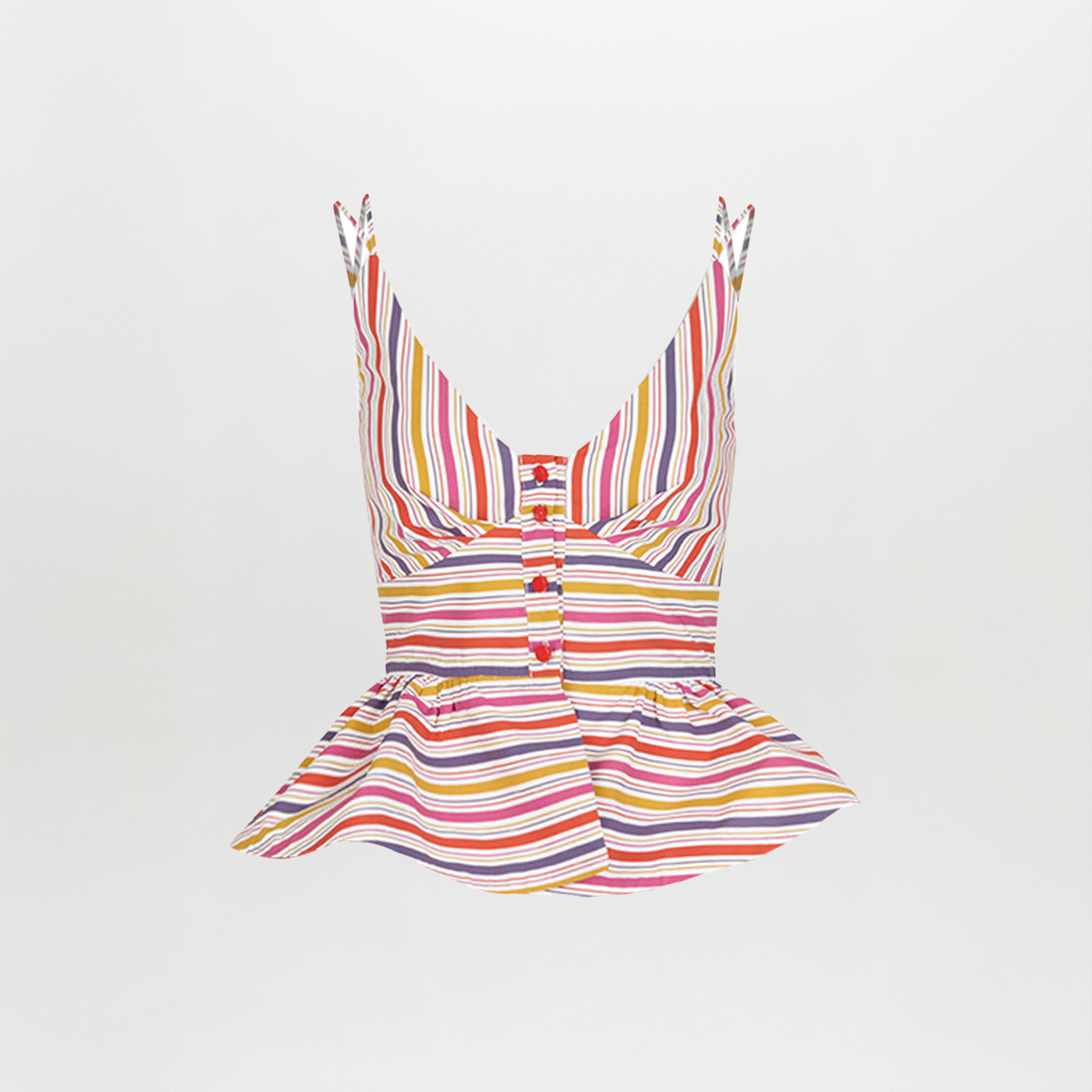 Fiorella Top Golden Magenta Stripes with buttons.