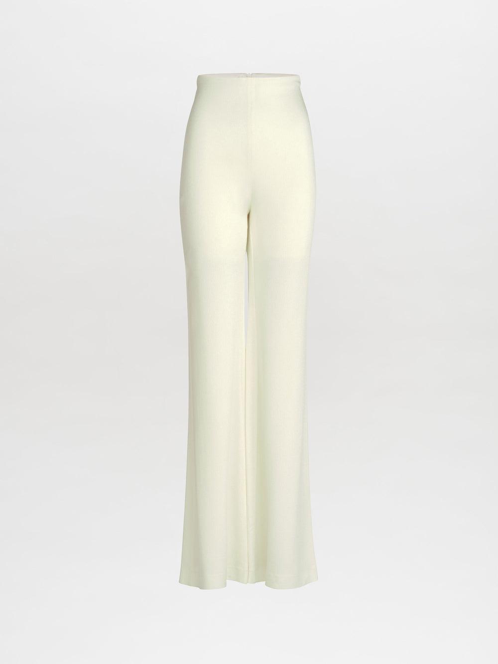 The Palermo Pant is a pair of high-waisted, wide-leg trousers in light cream, presented against a plain white backdrop.