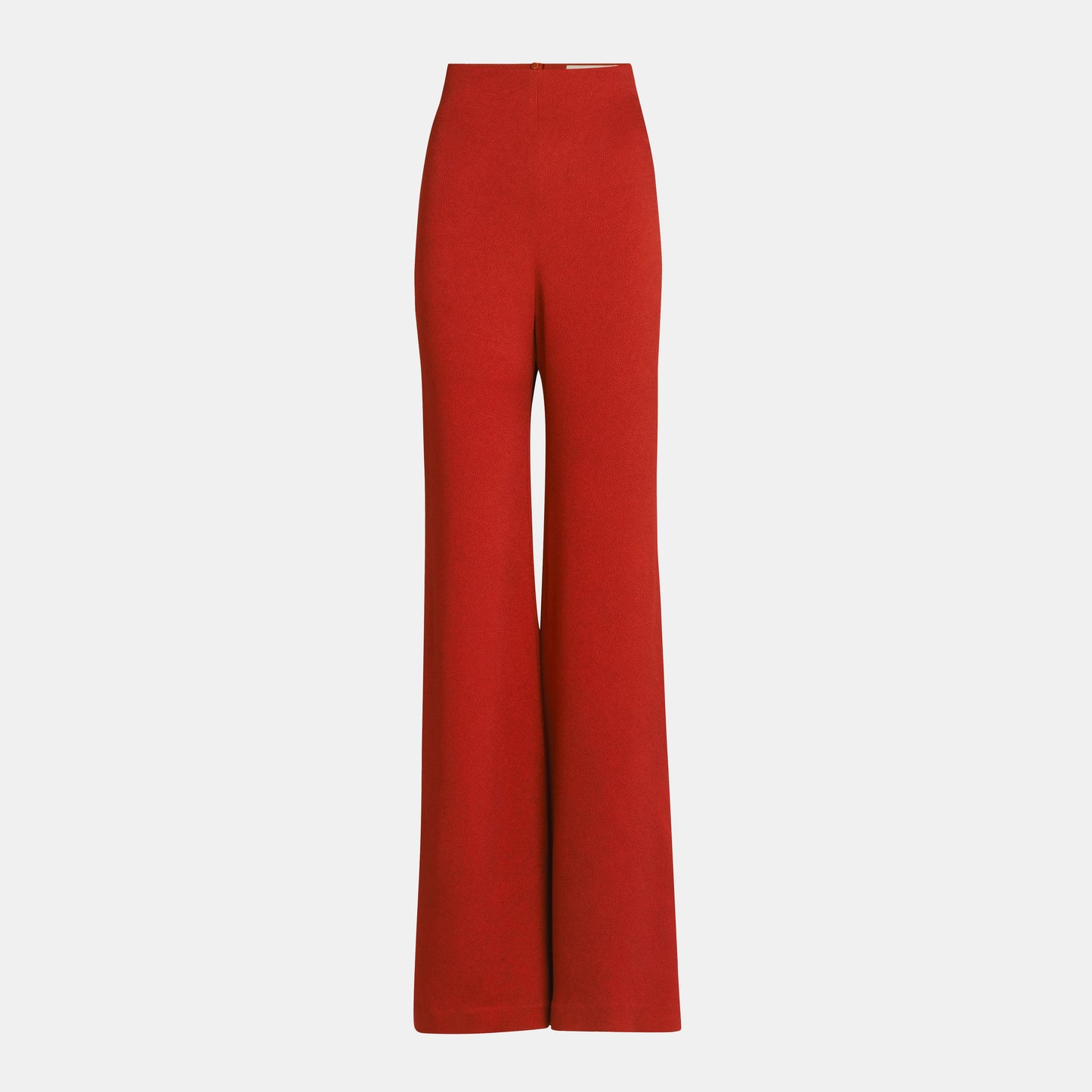 The Palermo Pant is a high-waisted, wide-leg red trouser made from premium Italian fabric, shown against a plain white background.