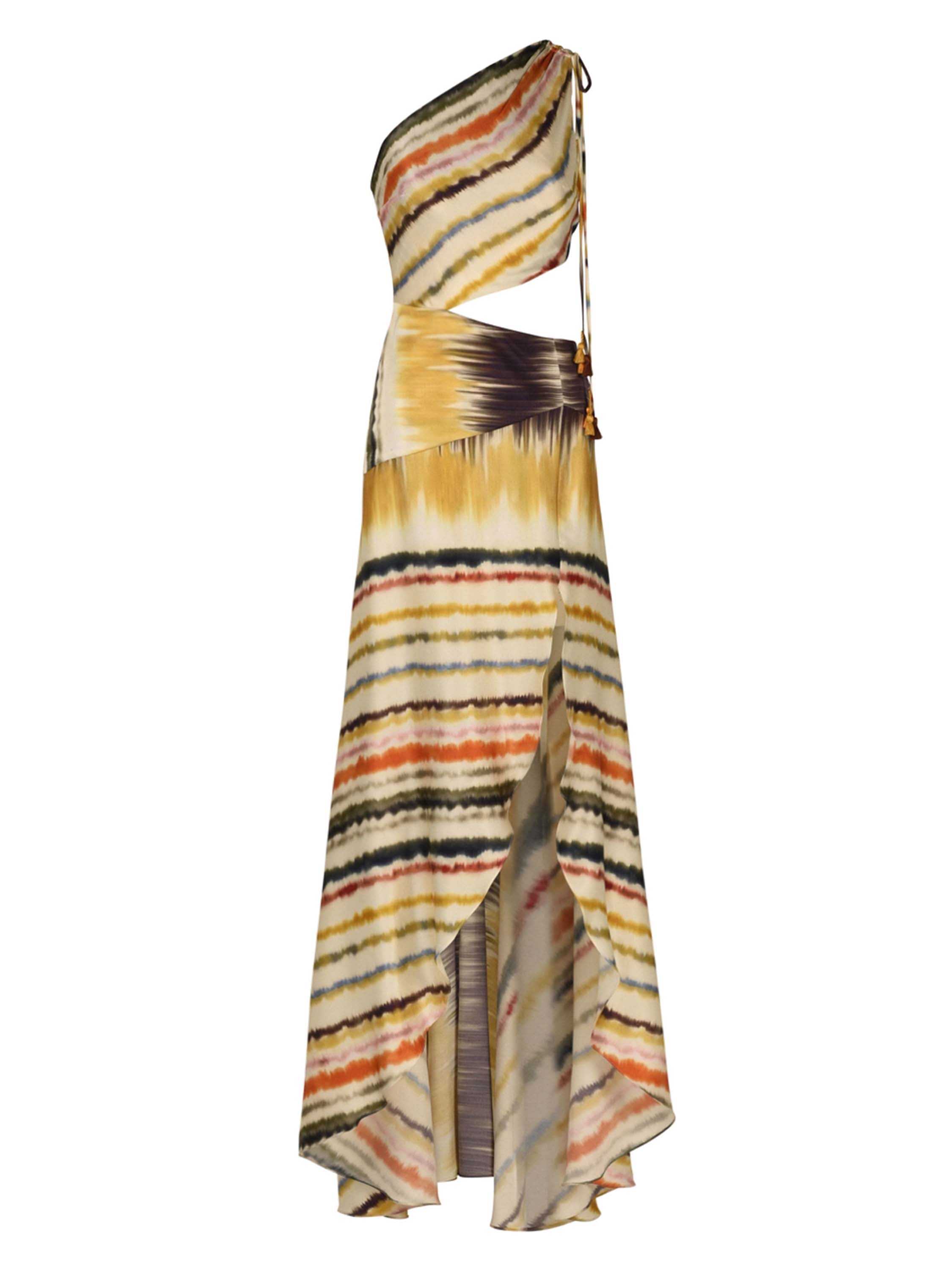 Striped Silk Evening Dresses Tiziani