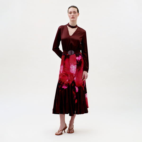 silvia tcherassi burgundy dress Jailyn Halter
