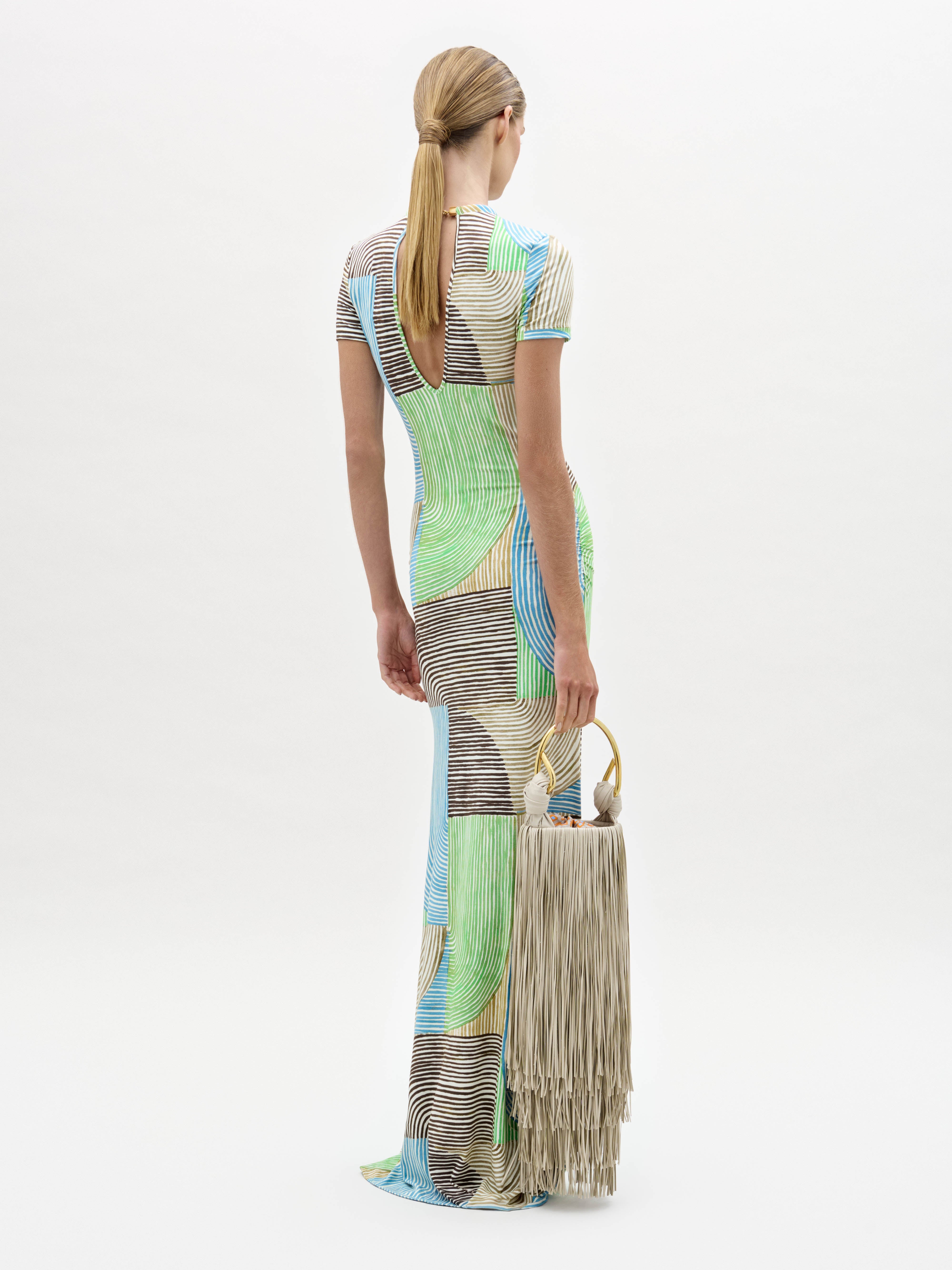 green emerald velvet dress Kelly Green Abstract Print Maxi Dress - All Dresses main image 1
