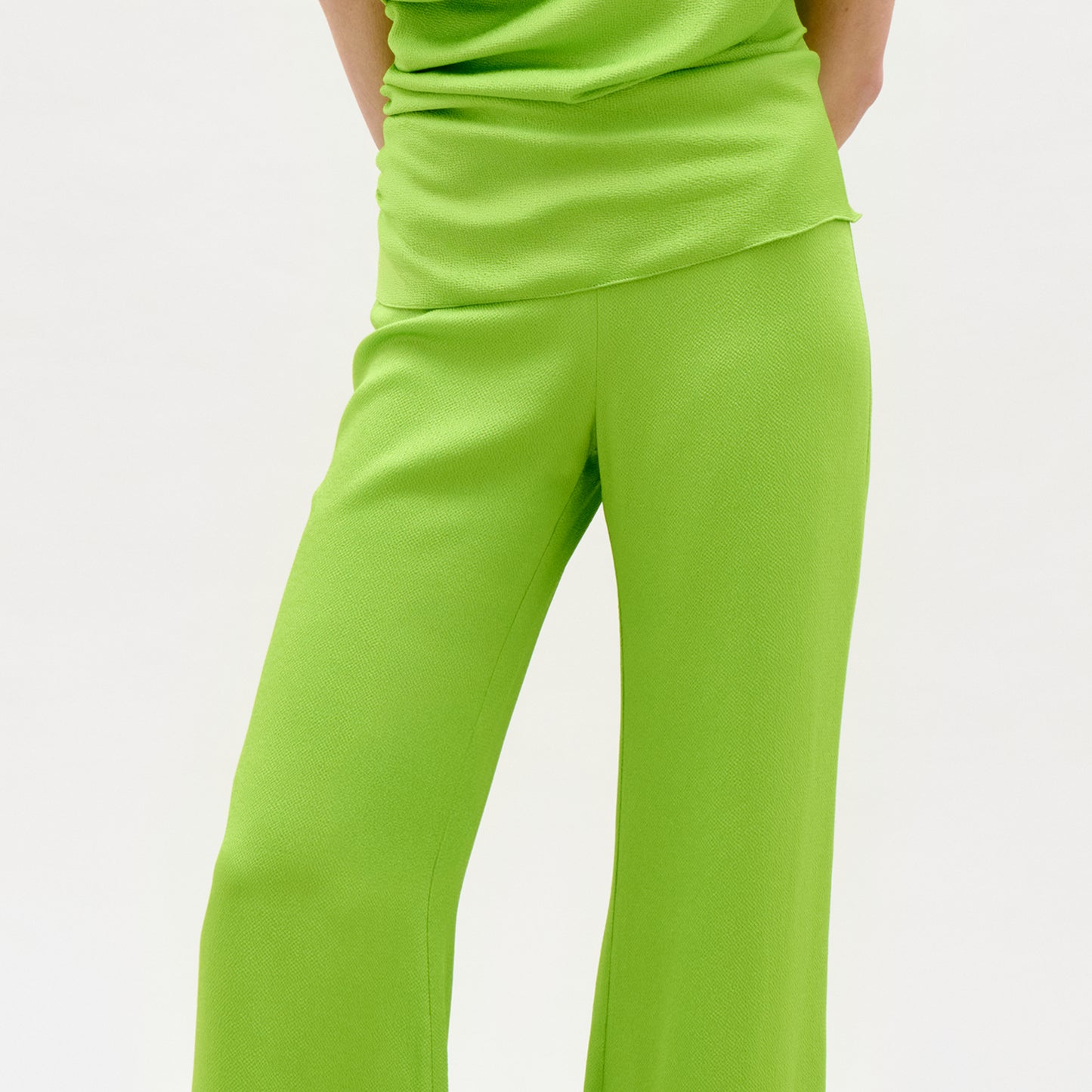 Green pants on a white background