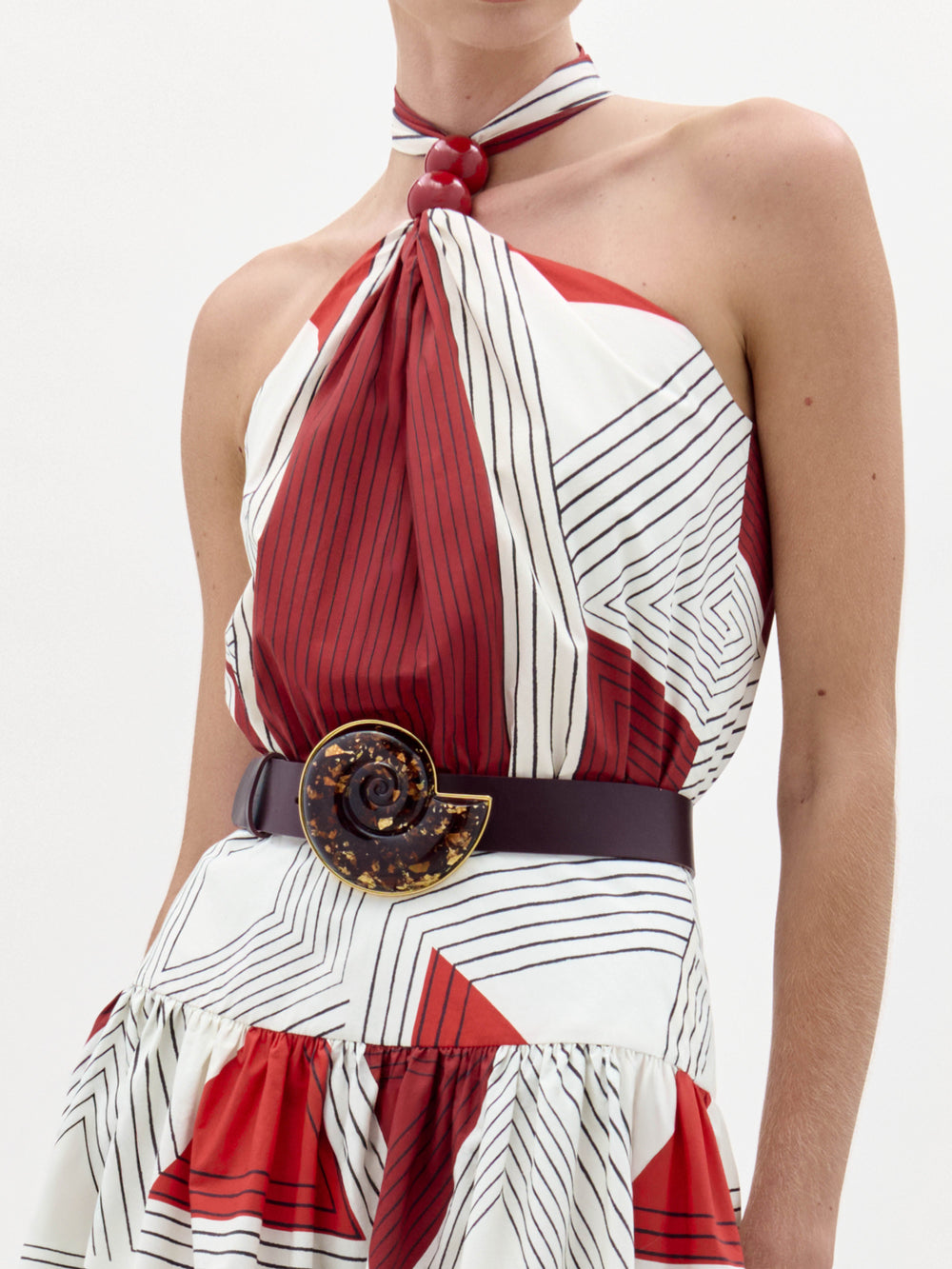 red geometric dress Anything Goes Red One Shoulder Geometric Floral Print Maxi Dress