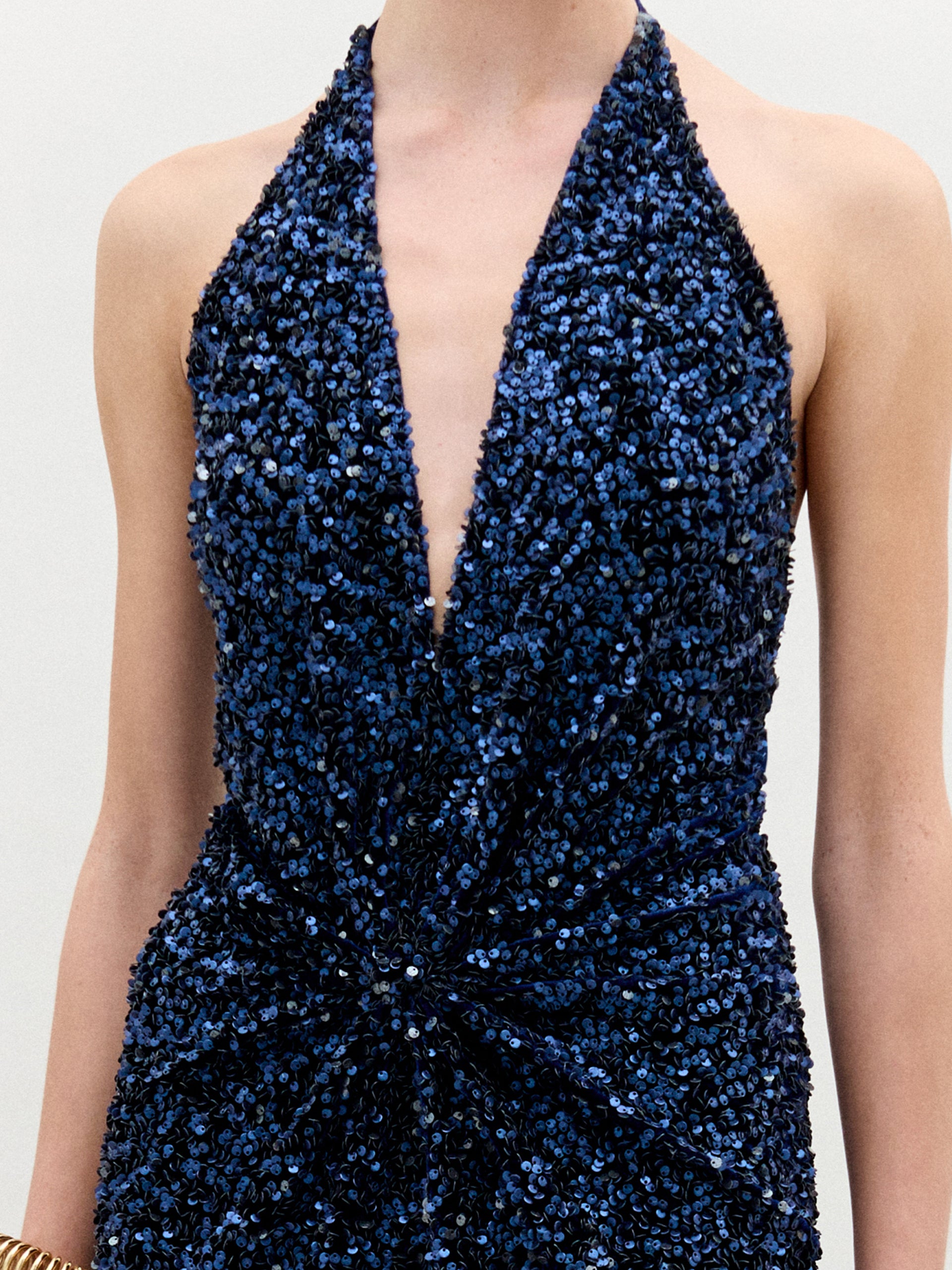 silvia tcherassi rowan gathered satin maxi dress Silvia Tcherassi Rowan Gathered Satin Plunging Halter Maxi Dress