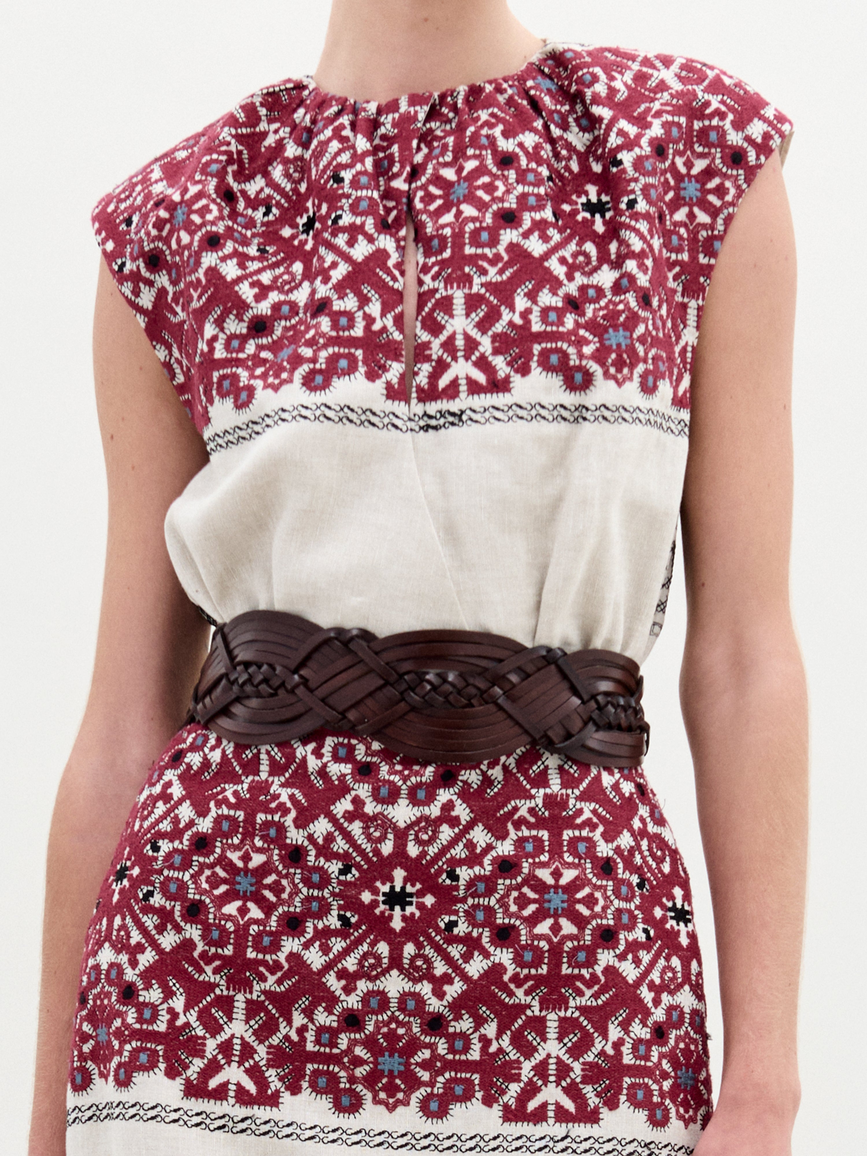silvia tcherassi burgundy dress Moon Silk-blend Maxi Dress