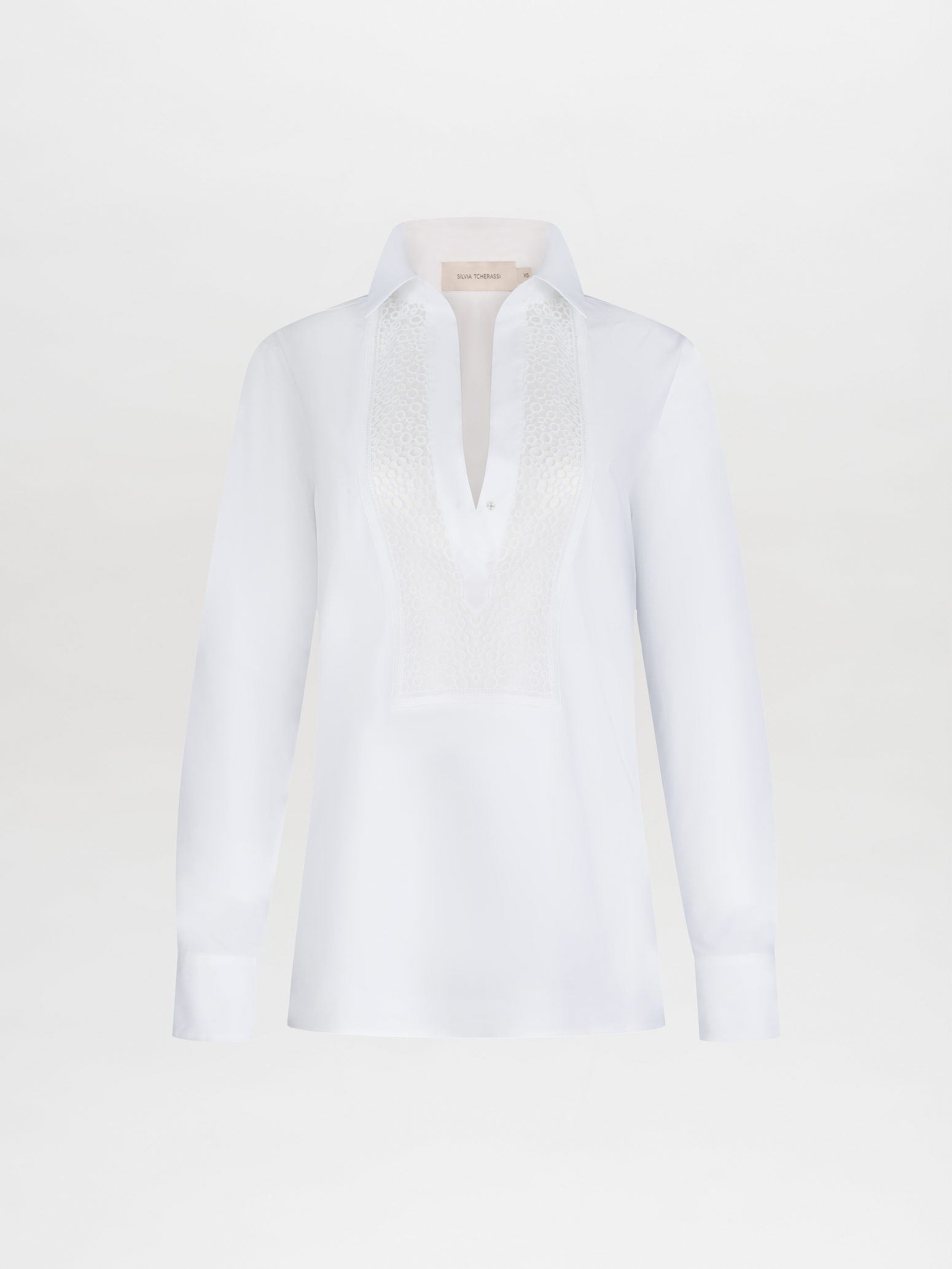 White Moad Pant Pearl with pleating details and a belted waist, displayed against a plain background.