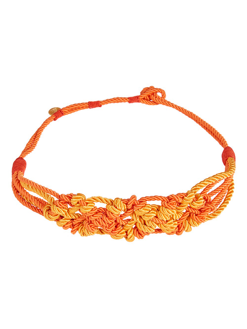 A Bresia Belt Orange in orange and yellow that ships within a few days of ordering.