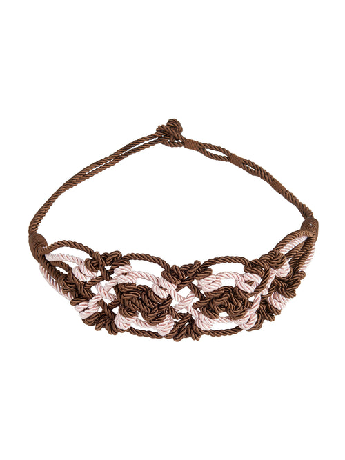 Bresia Belt Brown Pink braided bracelet available for order.