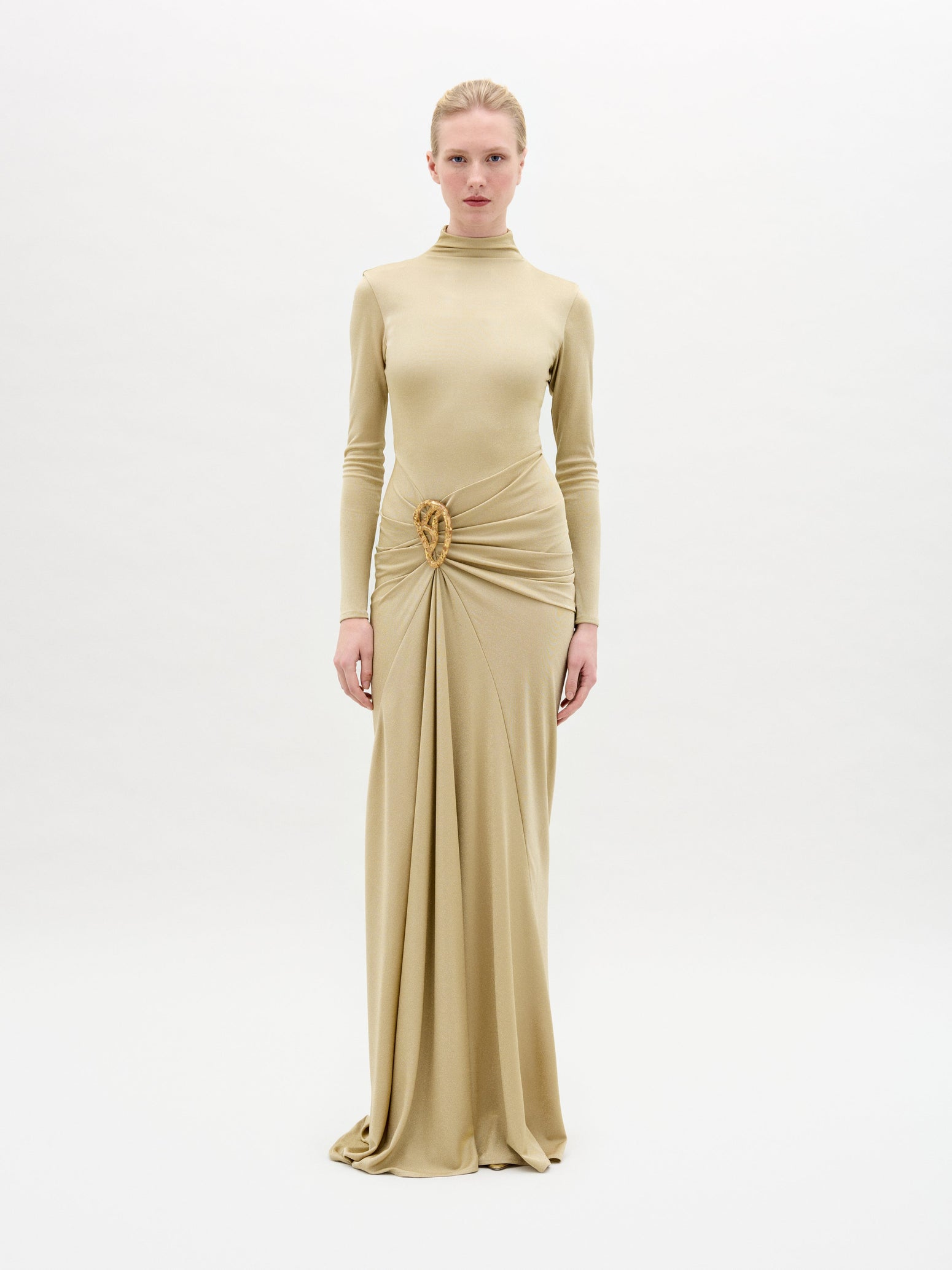 CELINDADRESS-GOLD_Front_HolidayCapsule2025