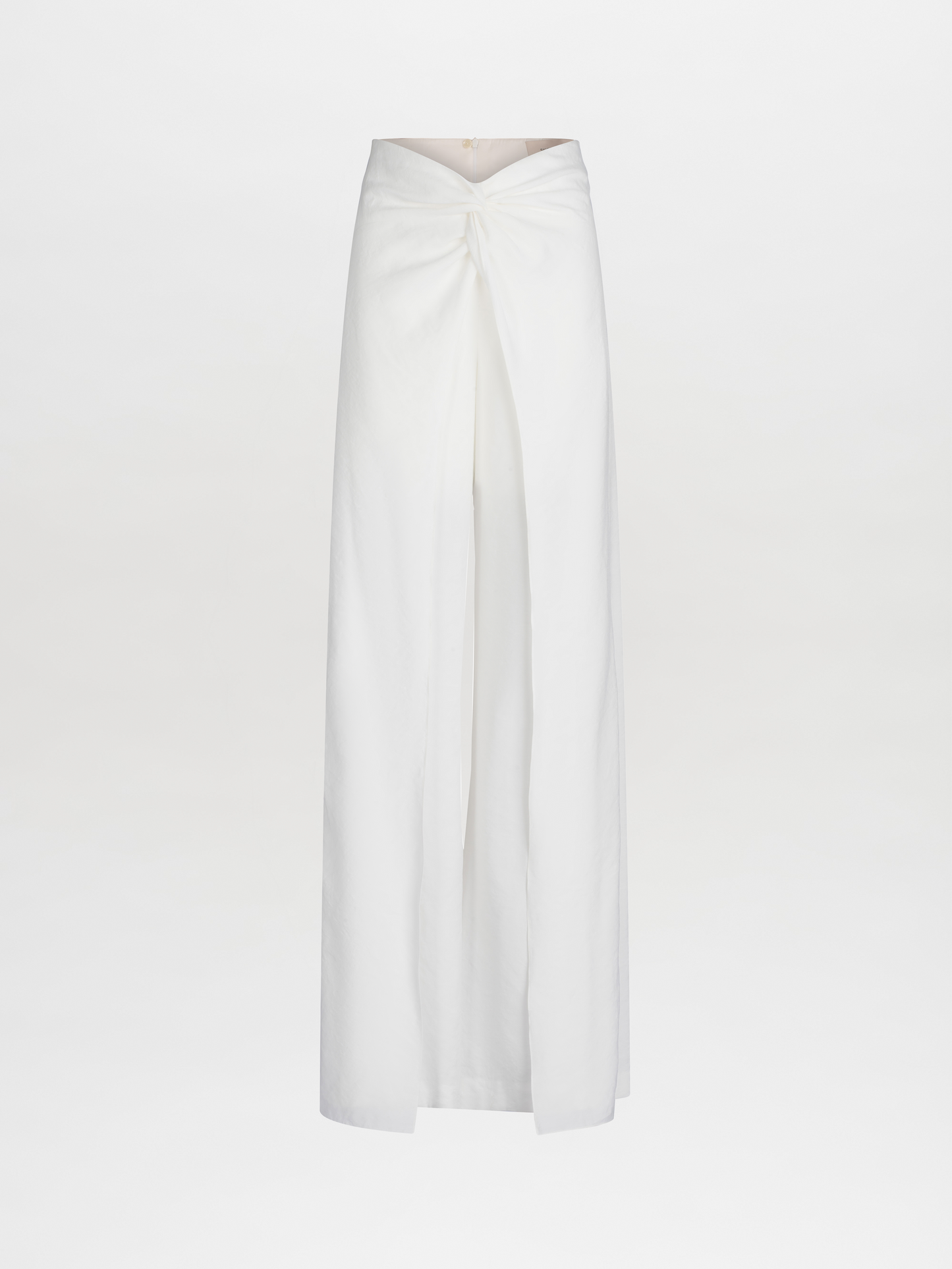 Canturipe Pant White high-waisted formal trousers with twist detailing, displayed against a plain background.