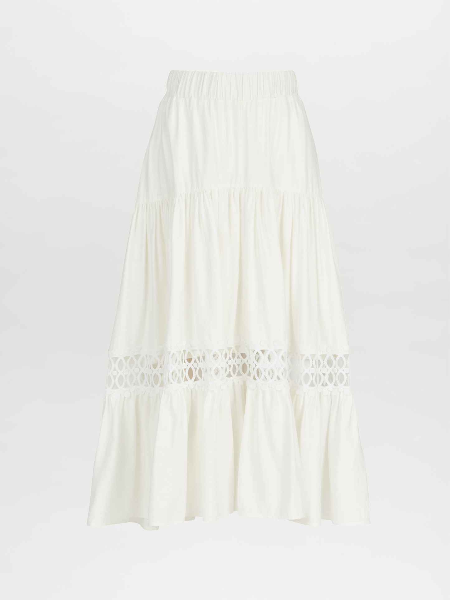 A white Cher Skirt White with lace trim.