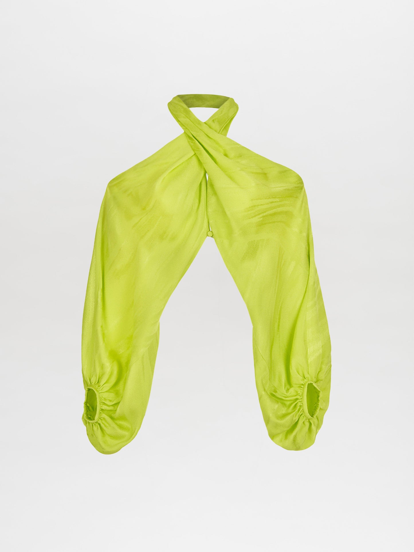 A Juno Blouse Verde Lime on a white background.