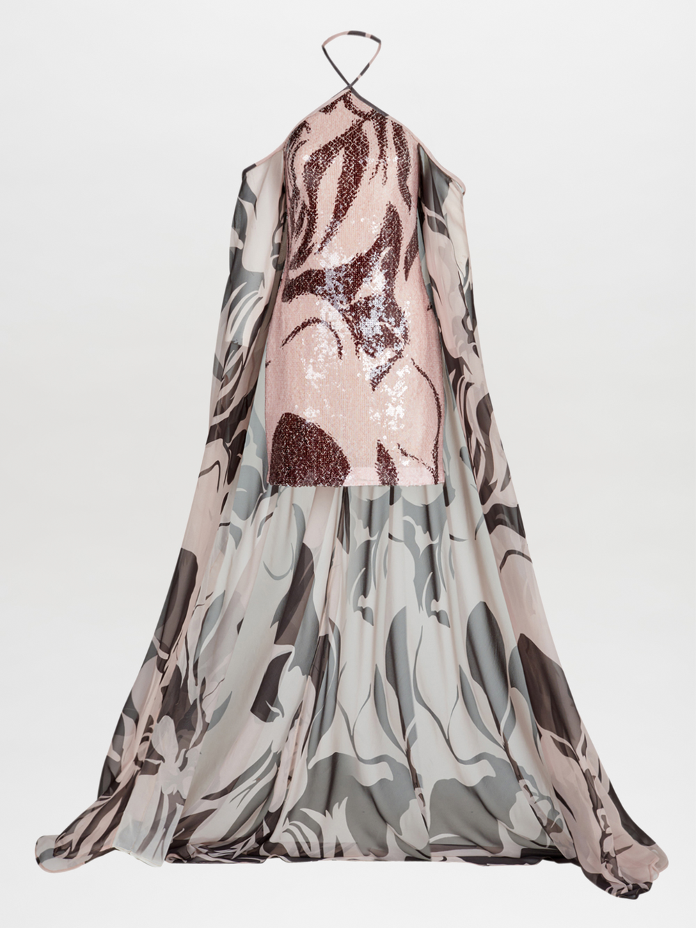 This pink and white Kavya Dress Cacao Rose features a black and white print, perfect for Resort 2024.
