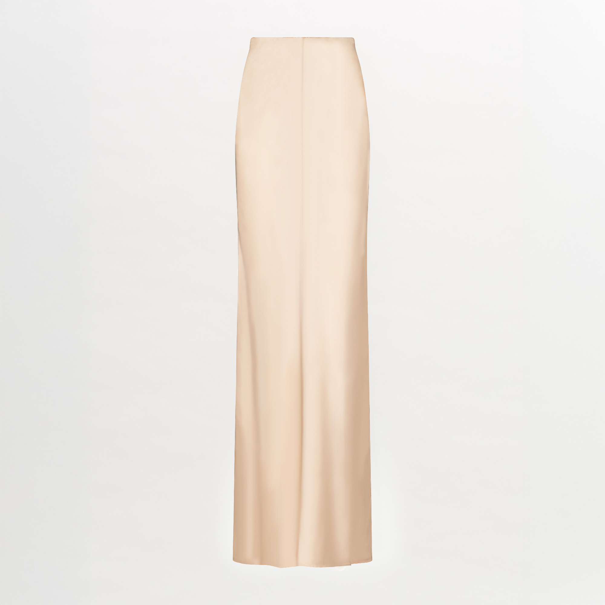 A solid color, Laurina Skirt Beige midi skirt on a white background.
