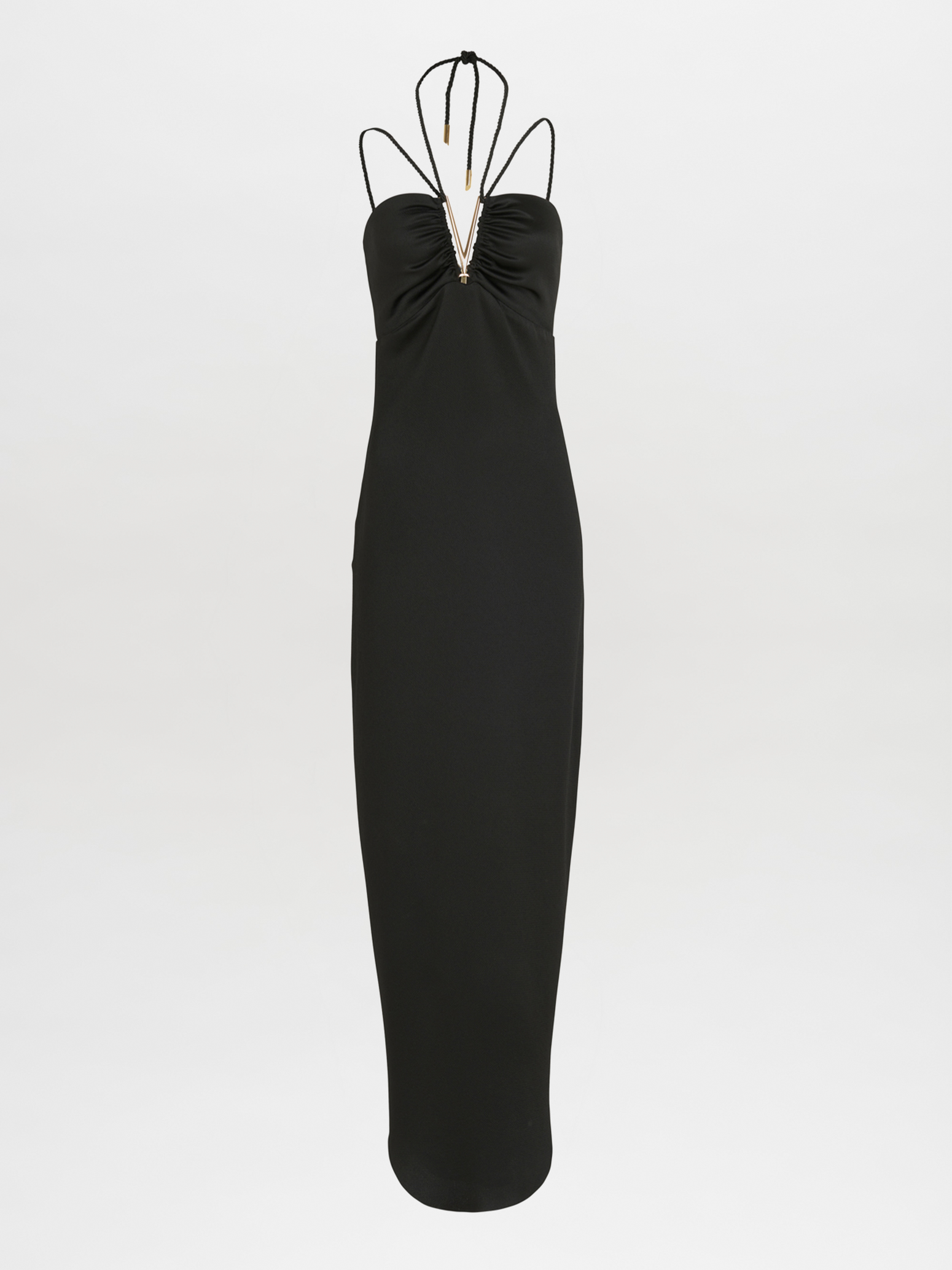 A black Marbella Dress Black with a strap.