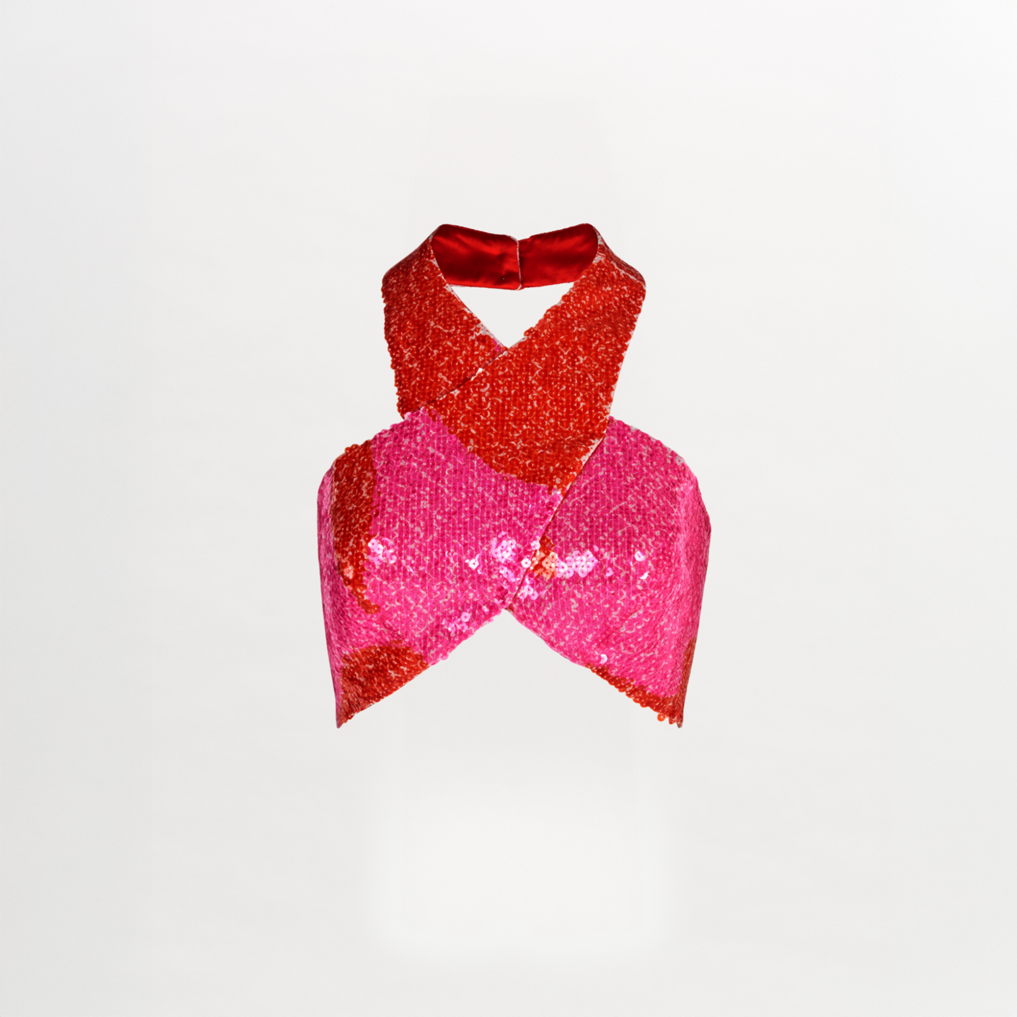 A Nahia Top Vermillion on a white background.