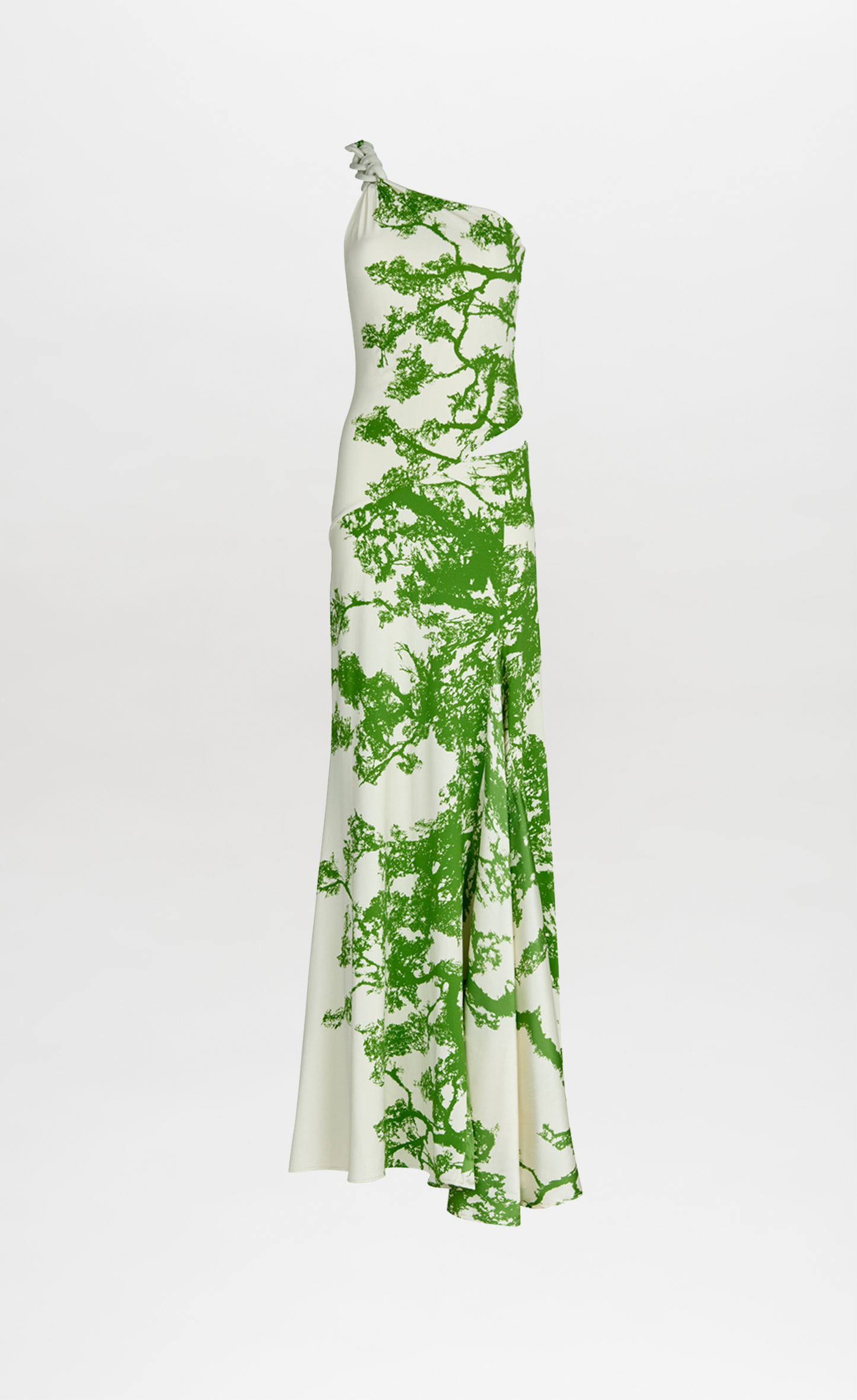 A Nix Dress Green Cyprus with a printed design.