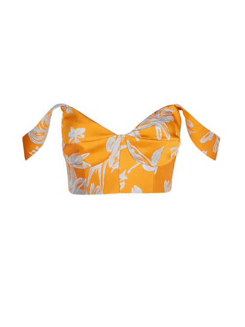 Nuoro Top Apricot Silver Floral