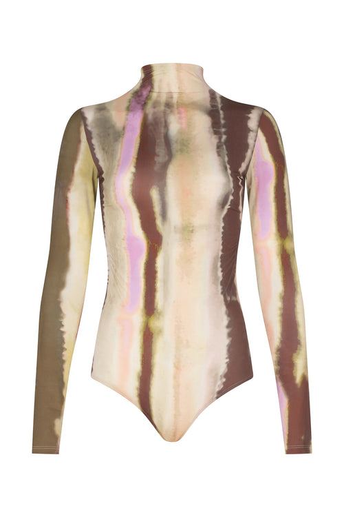 Olante Bodysuit Artichoke Pink Abstract Stripes