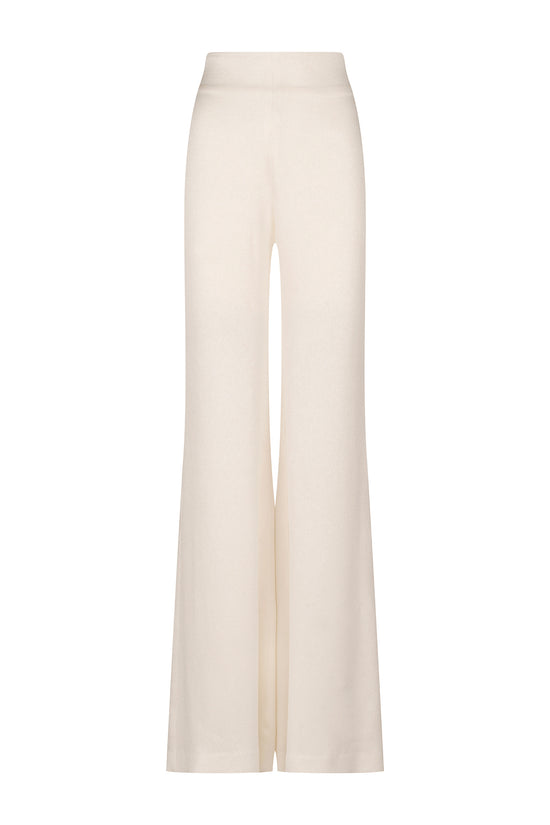 Palermo Pant White with a wide leg silhouette.
