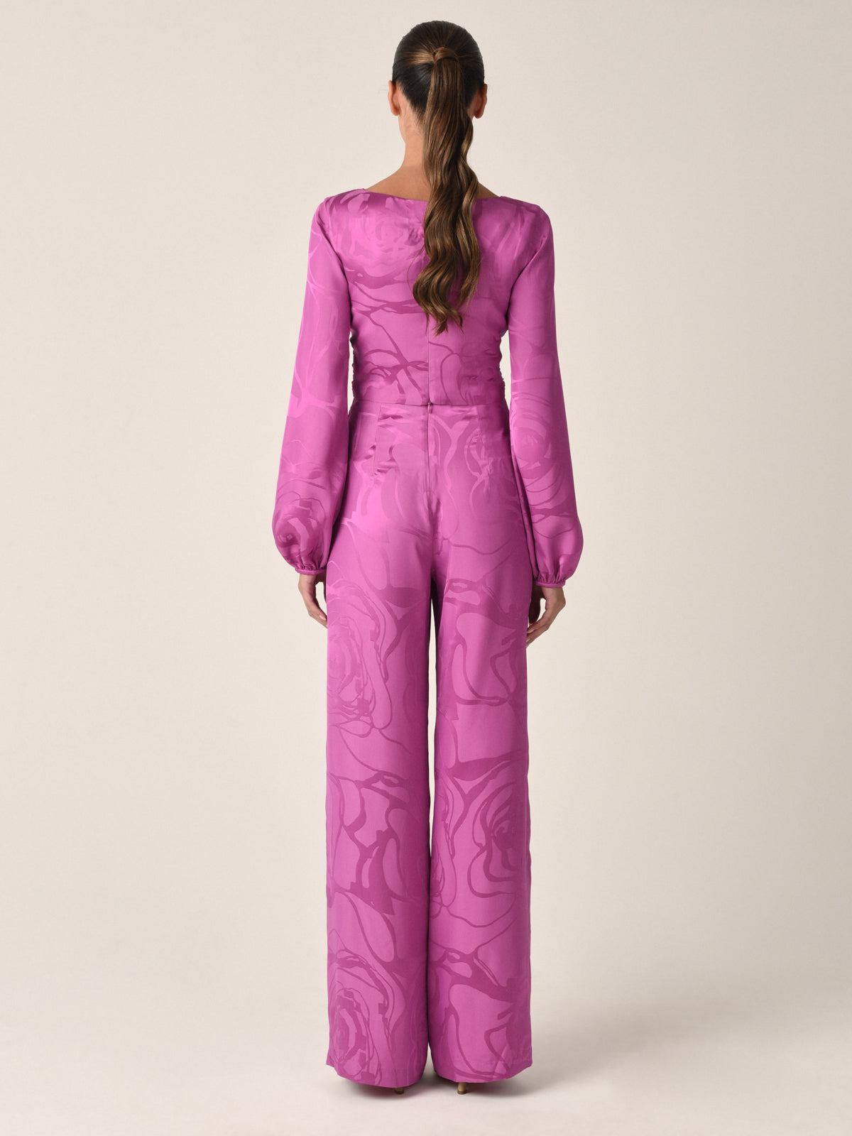 Casey Pant Magenta Orchid Jacquard