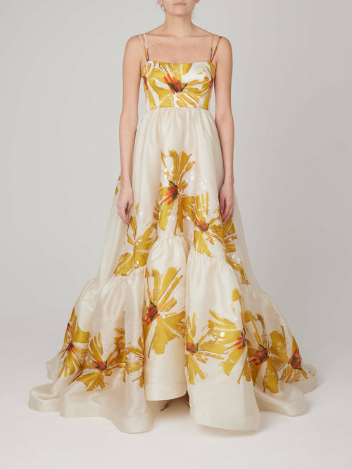 Amira Dress Canary Floral