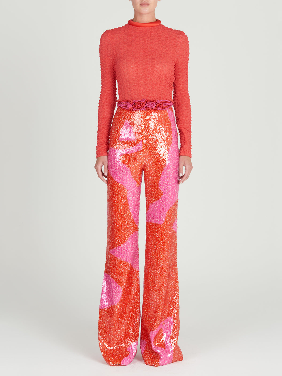 Jari Top Rouge for women with a ruffled neckline, part of the Resort 2024 collection.