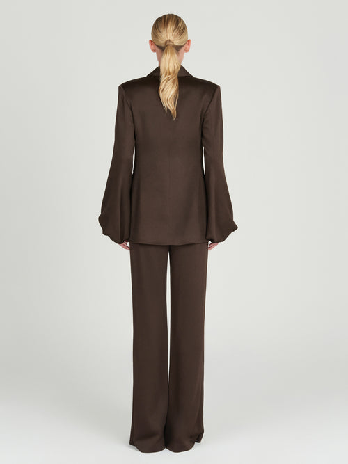 A woman's Palermo Pant Brown on a white background.