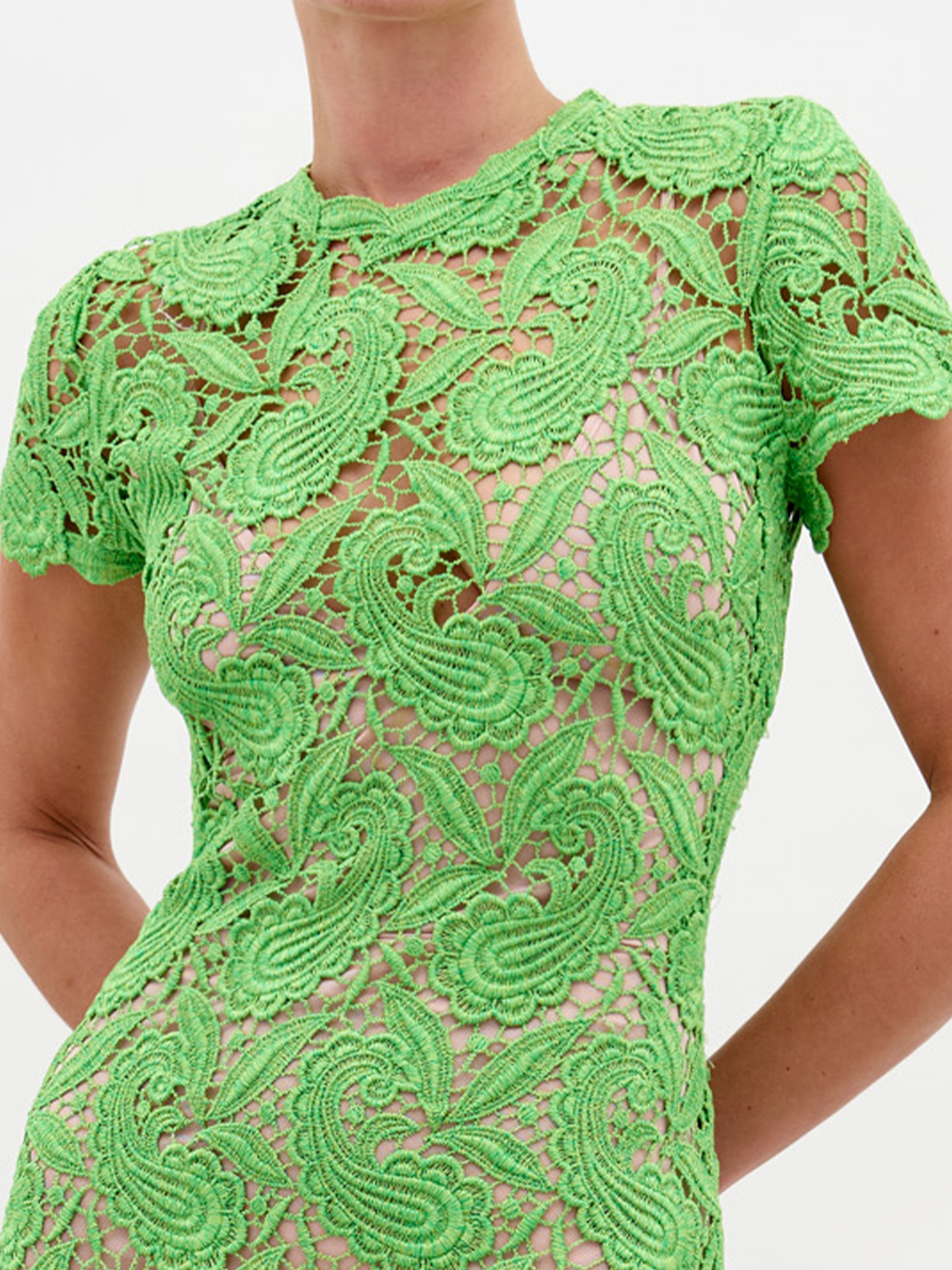 Roxana Dress Green Guipure Roxana Dress Green Guipure