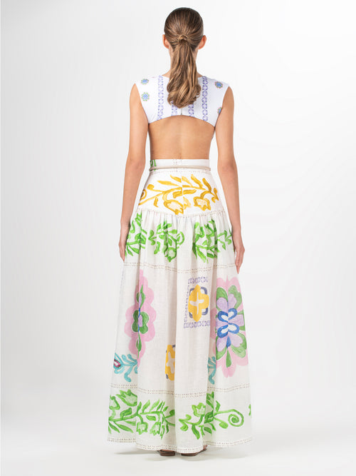 Abla Skirt Multicolor Floral Print