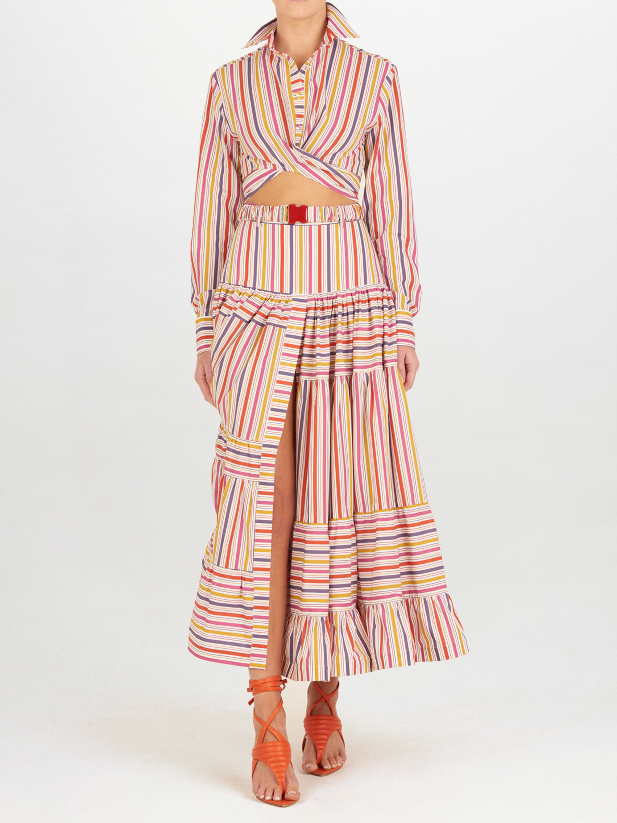 Silvia Tcherassi's Marcel Blouse Golden Magenta Stripes