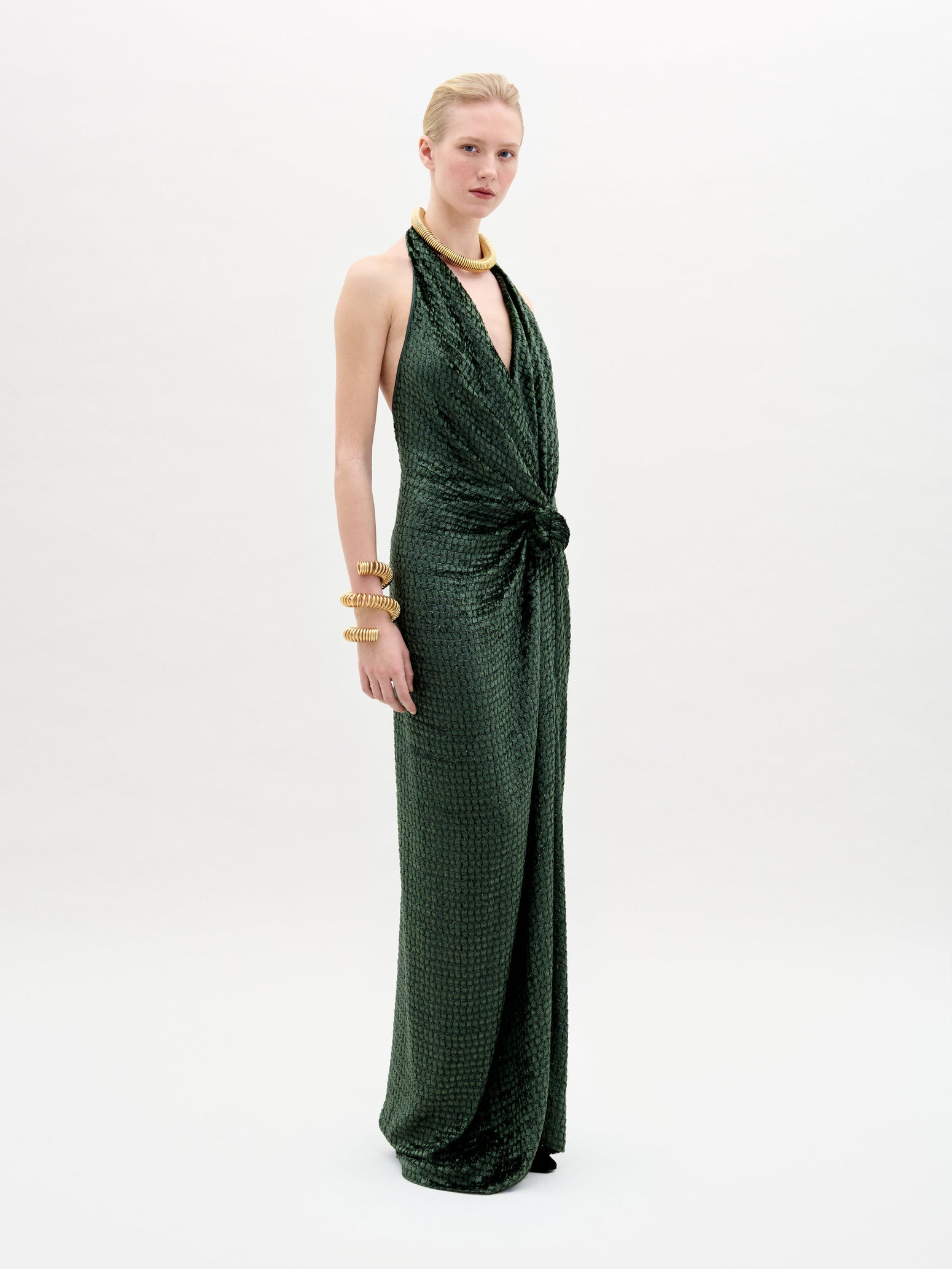 TORGIANODRESS-HUNTERGREEN_Side_HolidayCapsule2025