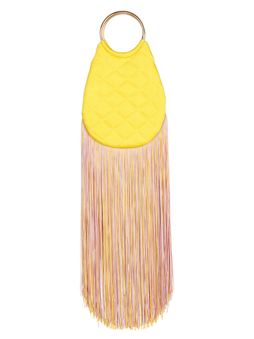 A Toblach Bag Yellow Nude with a pink handle ships out in just two days.