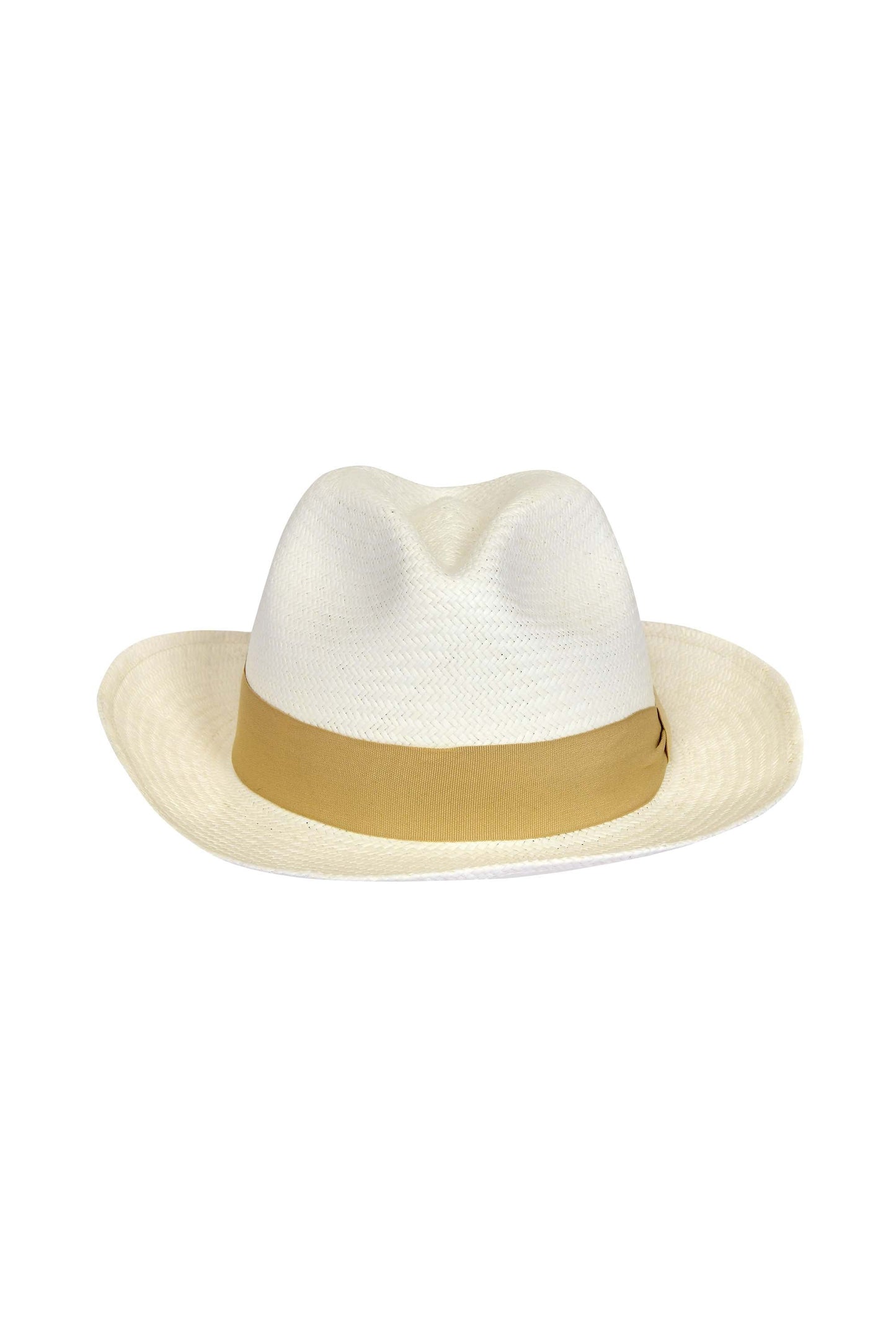 Roosevelt Hat Beige with a wide brim, crafted from toquilla plant fibers, featuring a beige band around the crown.