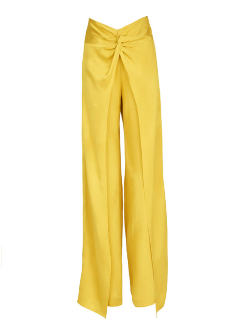 Elegant Canturipe Pant Citrine with a knot at the waist.
