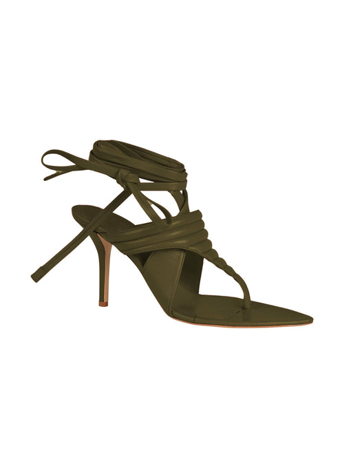These stunning Dalila Heels Olive are crafted from Italian calf leather, perfect for the Resort collection. With a chic pair of heels, they are sure to elevate any outfit.