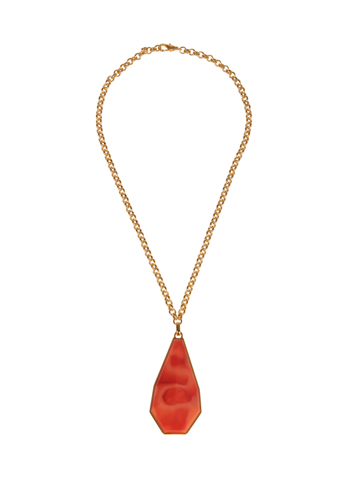 Order an Ascoli Necklace Orange with an orange stone on a gold chain today!