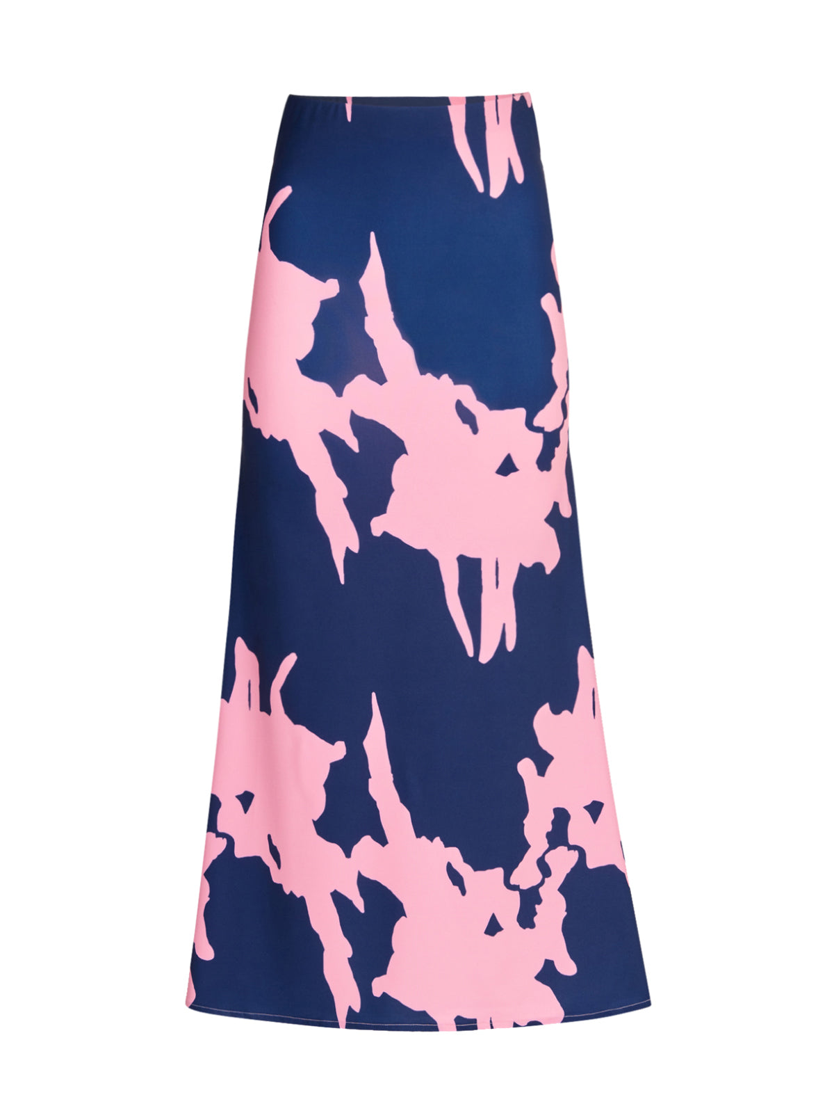 A Trieste Skirt Pink Navy with a camouflage print and elastic waistband.
