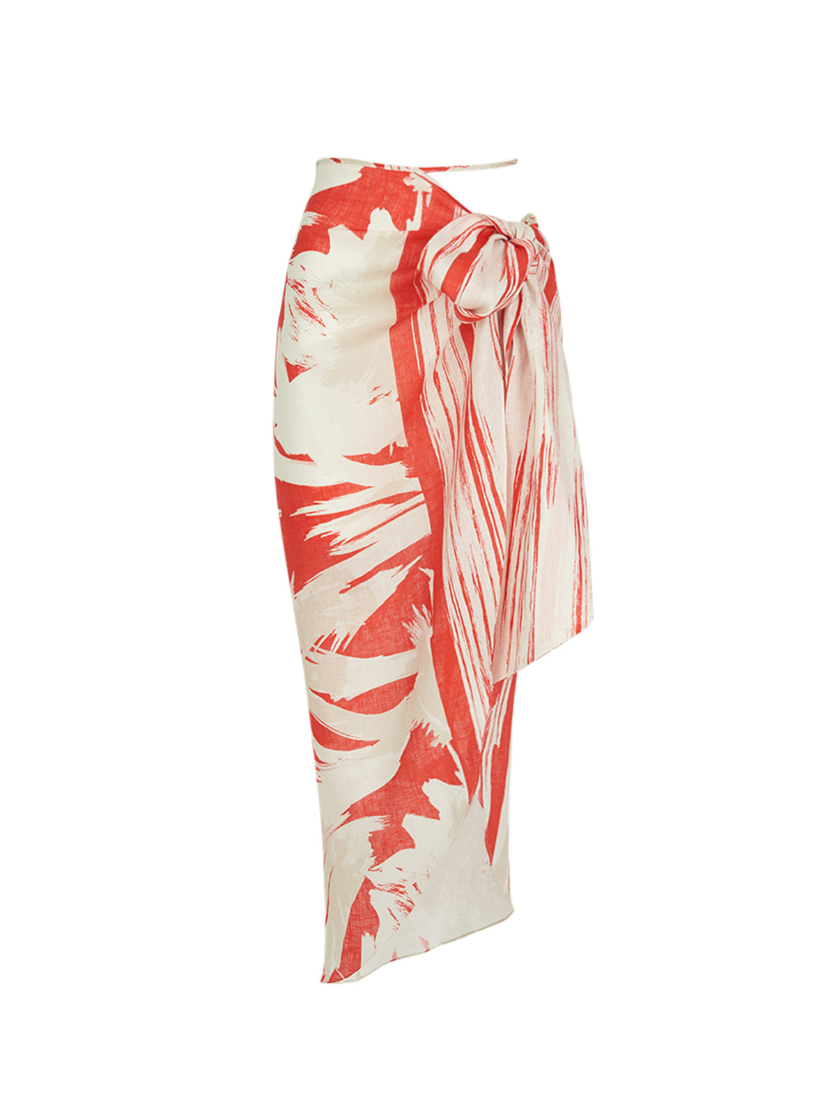 Alice Skirt Coral Red Palm Print