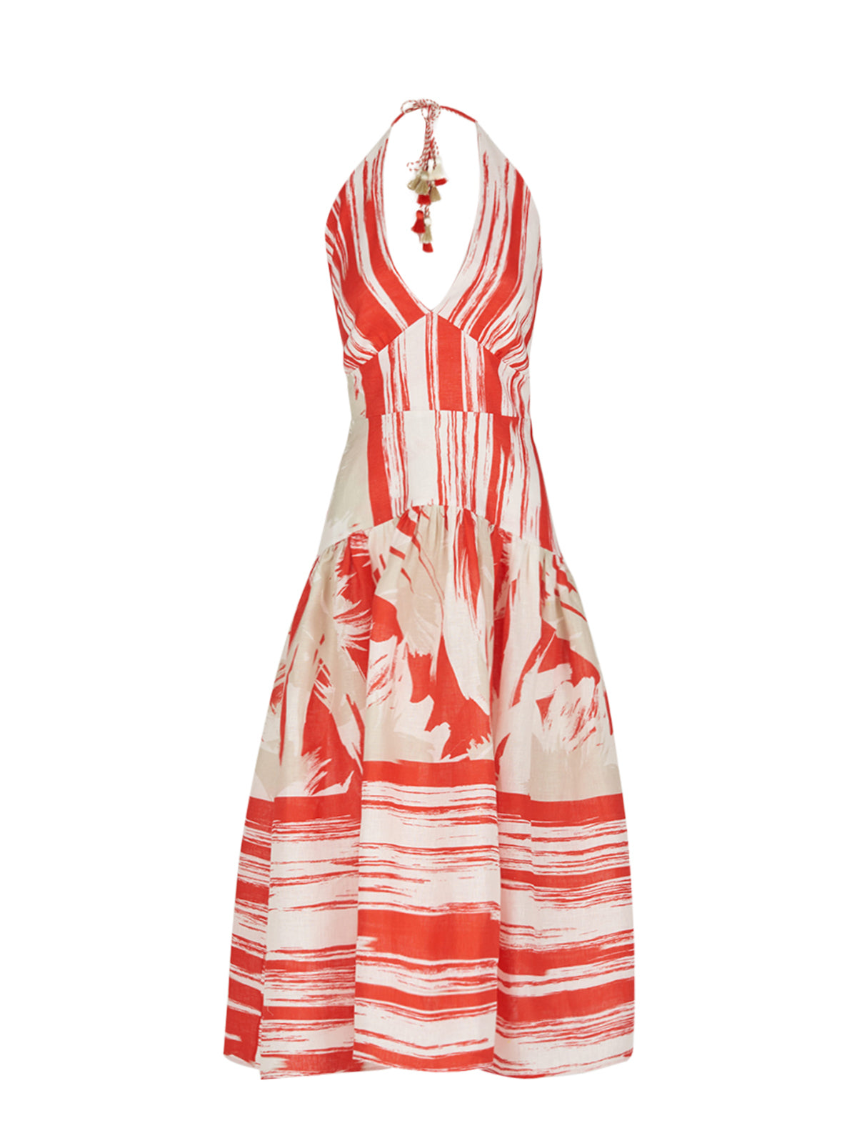 Teva Dress Coral Red Palm Print